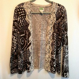 Chico's  Silk Blend Open Front Cardigan Size 2